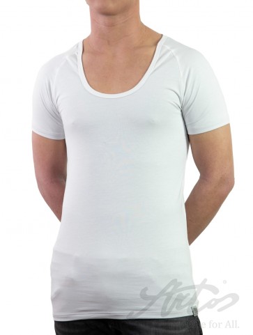Silvershirt kurzarm Rund-Ausschnitt-Größe L-Weiss
